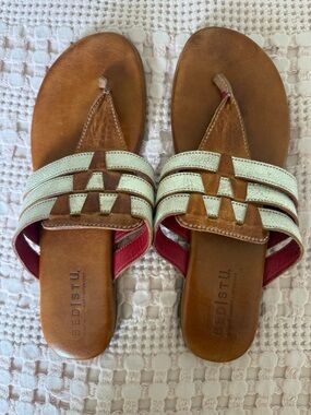 BED|STU Brown Leather Slide Sandals Yoli